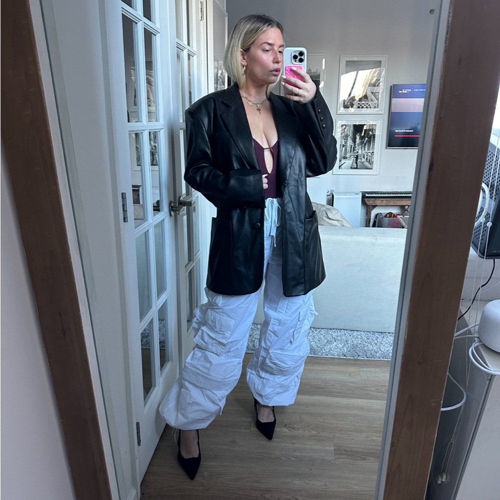 AFRM Agnes Faux Leather Oversized Blazer - like new condition - sold out!